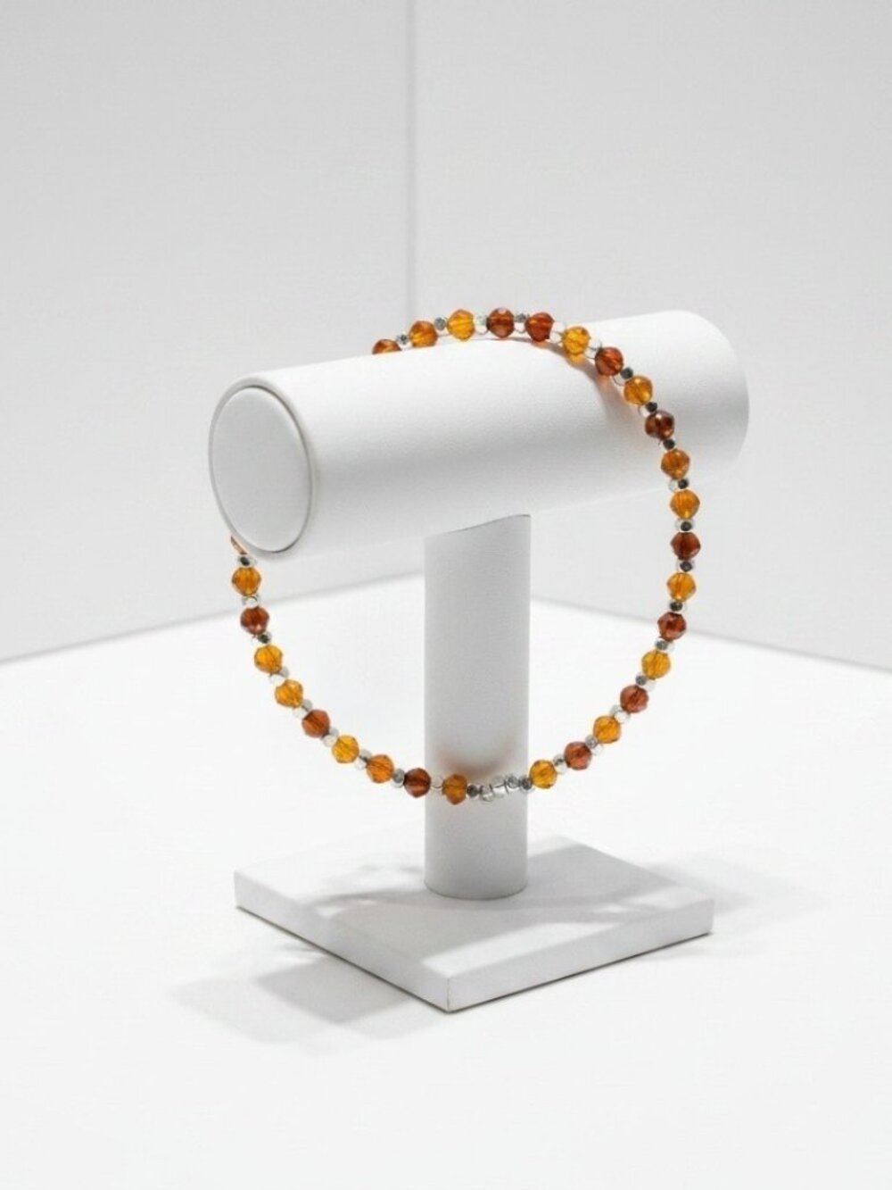 Natural Spessartine Garnet Bracelet in Karen Hill Tribe Fine Silver